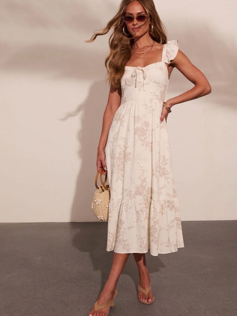 Vici Refined Muse Floral Fit and Flare Midi Dress